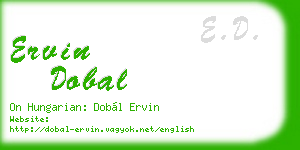 ervin dobal business card
